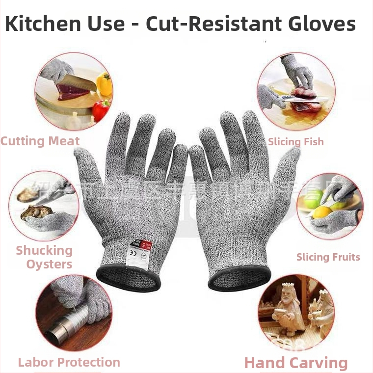 Rukavice proti poraněním 13-gauge, úroveň 5 zosilněné, PE materiál, pracovná ochrana, priedušné priemyselné rukavice