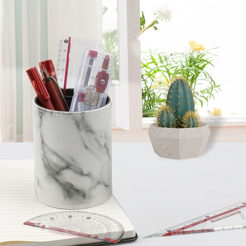 Organizator pensule machiaj din PU – cutie de depozitare de birou, model YD-252, fără capac, pentru cosmetice și papetărie