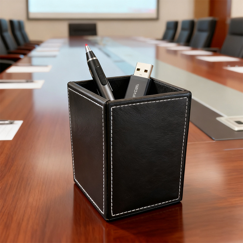 Organizator pensule machiaj din PU – cutie de depozitare de birou, model YD-252, fără capac, pentru cosmetice și papetărie