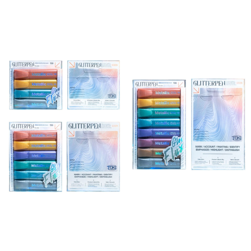 Set Contur și Marker de Evidențiere TK-012, de la Toki, corp din plastic, vârf înclinat, pentru elevi