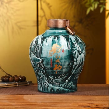 Jingdezhen kerámia borosüveg 8 ló motívummal, modern egyszerű stílus, 2025-ben bemutatva, logónyomás elérhető, egy darabos csomagolás, első osztályú minőség