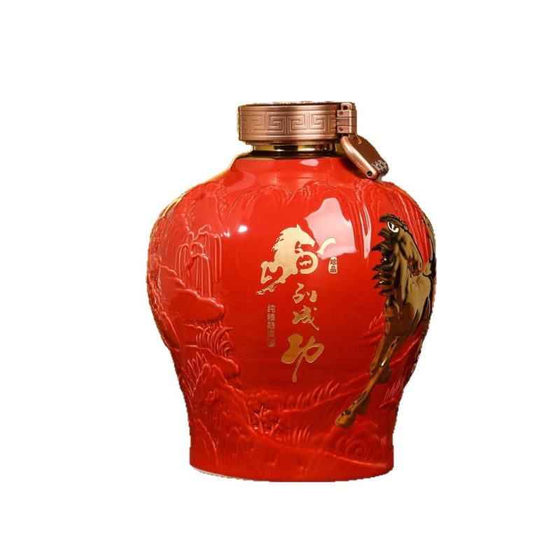 Jingdezhen kerámia borosüveg 8 ló motívummal, modern egyszerű stílus, 2025-ben bemutatva, logónyomás elérhető, egy darabos csomagolás, első osztályú minőség