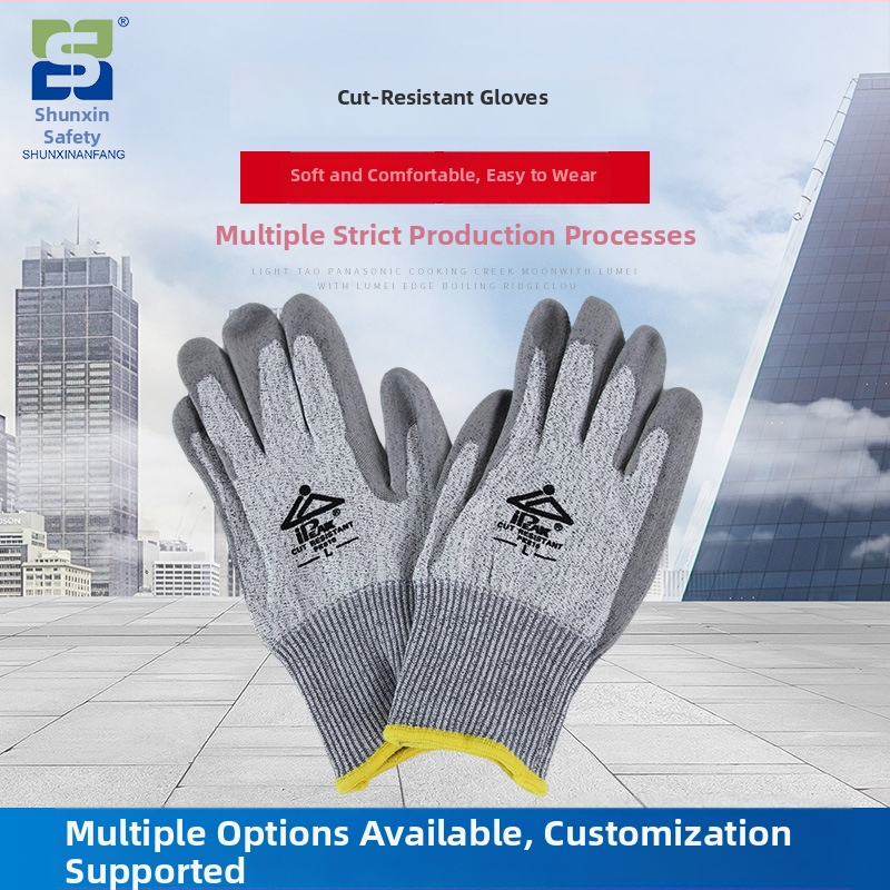 Shun Xin rukavice proti porezu, HPPE s potiahnutým na prstoch, protiskuzové, pre kuchyňu a manipuláciu so sklom
