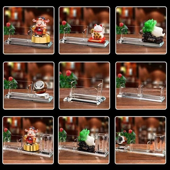 Cutie pentru carduri de la recepție, cu capac înclinat și suport pentru pix – decor de birou pentru hotel