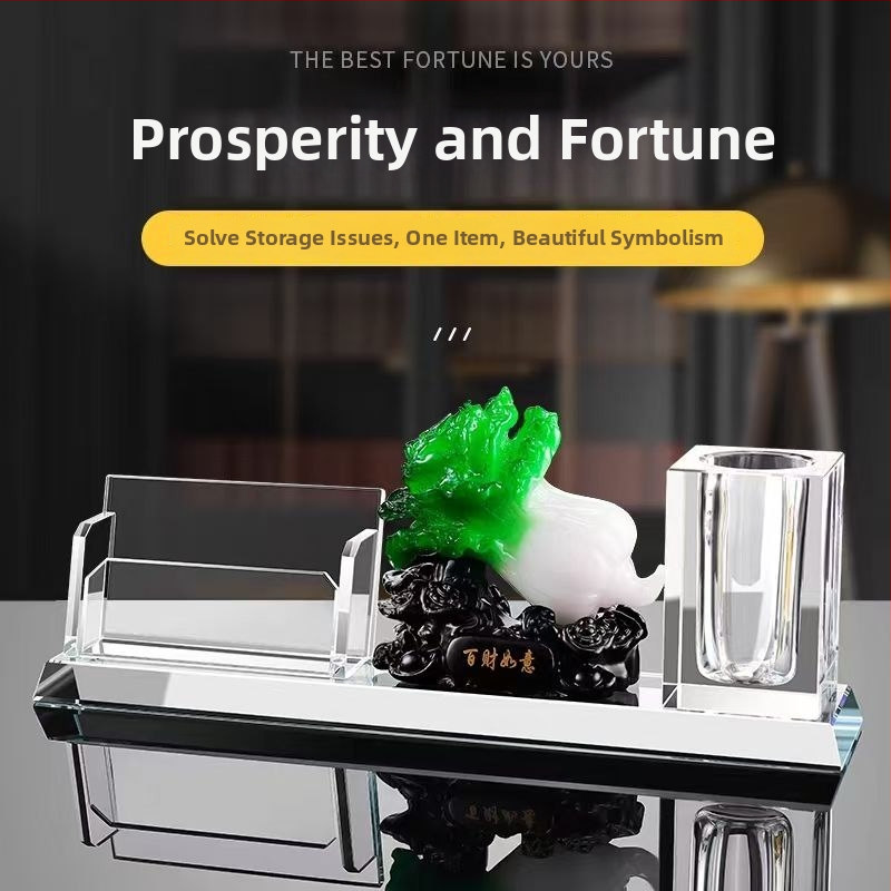 Box na vizitky pre recepciu s nakláňacím viečkom a držiakom na pero – štýlová stolová ozdoba hotela