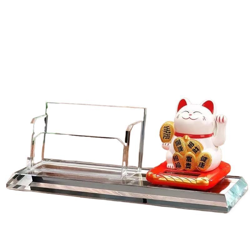 Cutie pentru carduri de la recepție, cu capac înclinat și suport pentru pix – decor de birou pentru hotel