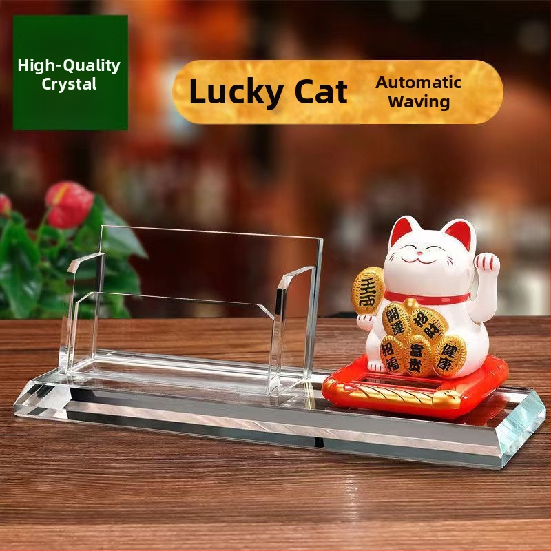 Box na vizitky pre recepciu s nakláňacím viečkom a držiakom na pero – štýlová stolová ozdoba hotela