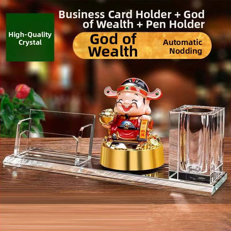 Box na vizitky pre recepciu s nakláňacím viečkom a držiakom na pero – štýlová stolová ozdoba hotela