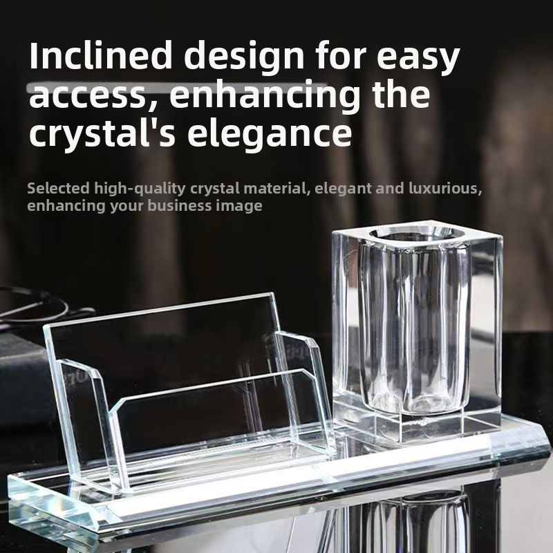 Box na vizitky pre recepciu s nakláňacím viečkom a držiakom na pero – štýlová stolová ozdoba hotela