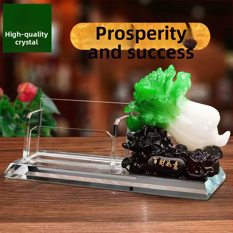 Box na vizitky pre recepciu s nakláňacím viečkom a držiakom na pero – štýlová stolová ozdoba hotela