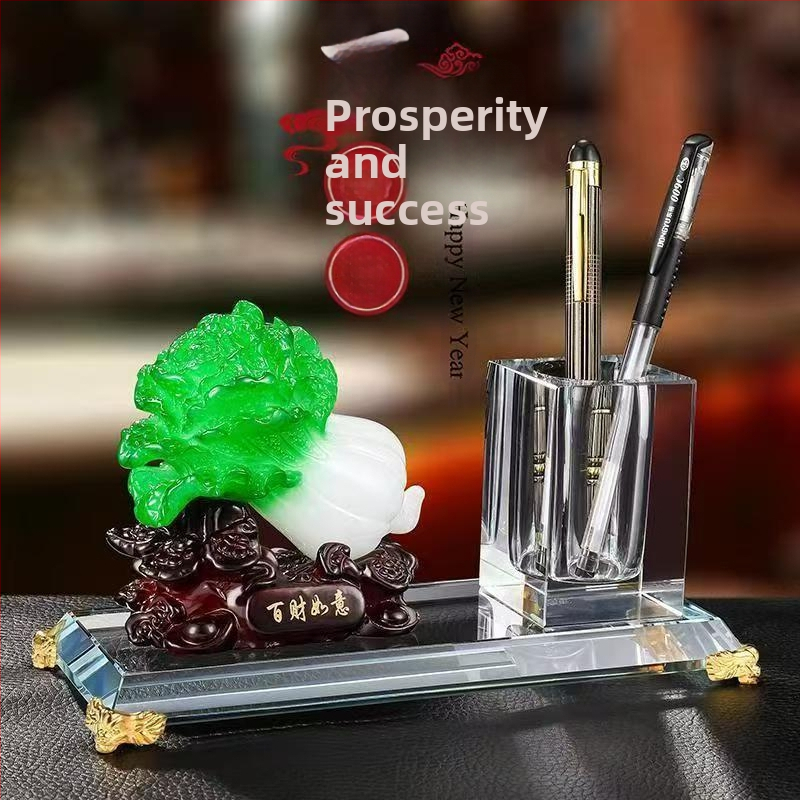 Box na vizitky pre recepciu s nakláňacím viečkom a držiakom na pero – štýlová stolová ozdoba hotela