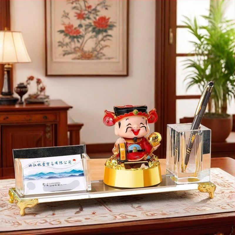 Box na vizitky pre recepciu s nakláňacím viečkom a držiakom na pero – štýlová stolová ozdoba hotela