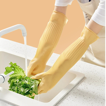 Γάντια οικιακής χρήσης για τον καθαρισμό με φυσικό λατέξ, αδιάβροχα, προστασία από κοπές και αγκάθια, γυαλισμένη επένδυση