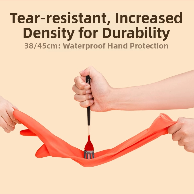 Rukavice do domácnosti na upratovanie s prírodným latexom, vodeodolné, proti rezu, proti tŕňom, lesklá podšívka