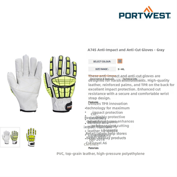 Portwest A745 Rukavice otporne na udarce i rezanje