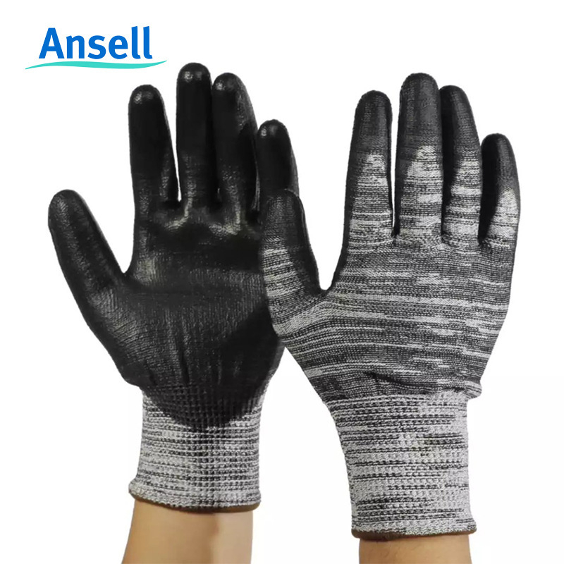 ANSELL rukavice za rezanje s PU premazom na dlanu, pet razina, industrijske namjene, materijal od kemijskih vlakana