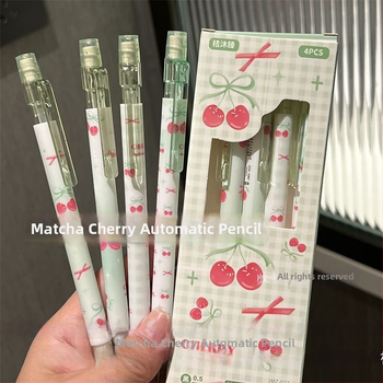 Matcha Cherry automatska mehanička olovka 0.5 mm, Ins stil, za učenike, otporno grafitno jezgro