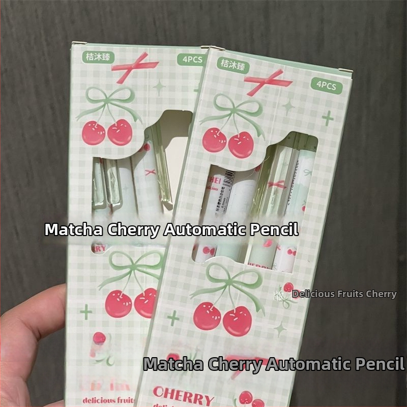 Matcha Cherry automatska mehanička olovka 0.5 mm, Ins stil, za učenike, otporno grafitno jezgro