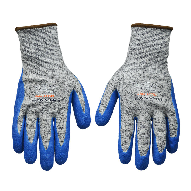 Vágásálló kesztyű HPPE magas szilárdságú polietilénből, 5-ös fokozatú vágásvédelmi szint, üvegfeldolgozásra, vékony és rugalmas, csúszásmentes