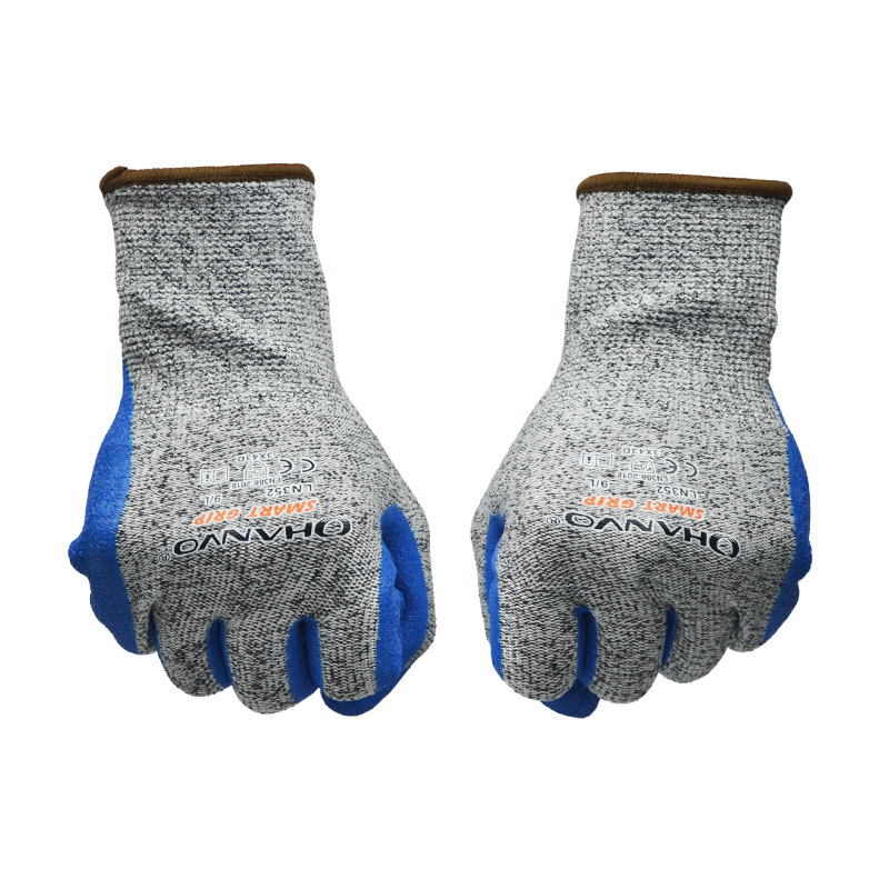 Vágásálló kesztyű HPPE magas szilárdságú polietilénből, 5-ös fokozatú vágásvédelmi szint, üvegfeldolgozásra, vékony és rugalmas, csúszásmentes