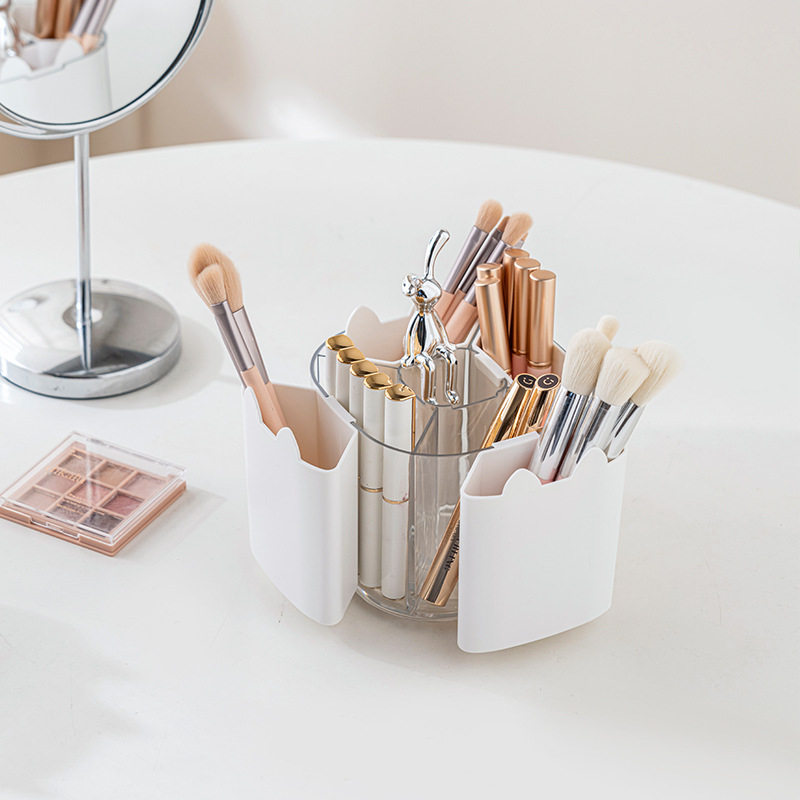 Cutie de depozitare pentru birou cu suport rotativ pentru pixuri, din plastic (HIPS), 80–99% material nou, design compartimentat