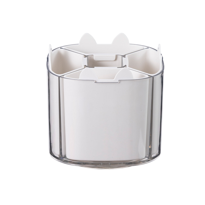 Cutie de depozitare pentru birou cu suport rotativ pentru pixuri, din plastic (HIPS), 80–99% material nou, design compartimentat