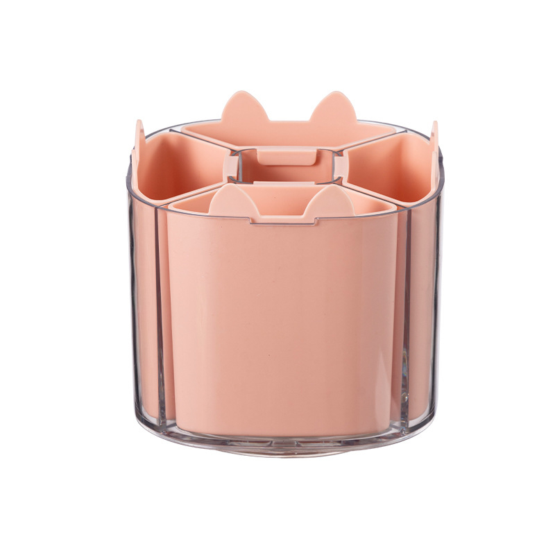 Cutie de depozitare pentru birou cu suport rotativ pentru pixuri, din plastic (HIPS), 80–99% material nou, design compartimentat