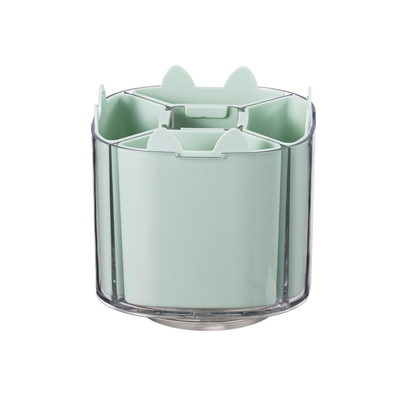 Cutie de depozitare pentru birou cu suport rotativ pentru pixuri, din plastic (HIPS), 80–99% material nou, design compartimentat