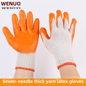 Overlord rukavice z latexu a vlákien s pletenou podšívkou, protiprestrihnutiu, protišmykové a odolné voči opotrebeniu, určené na stavby, dielne, poľnohospodárstvo a domáce práce