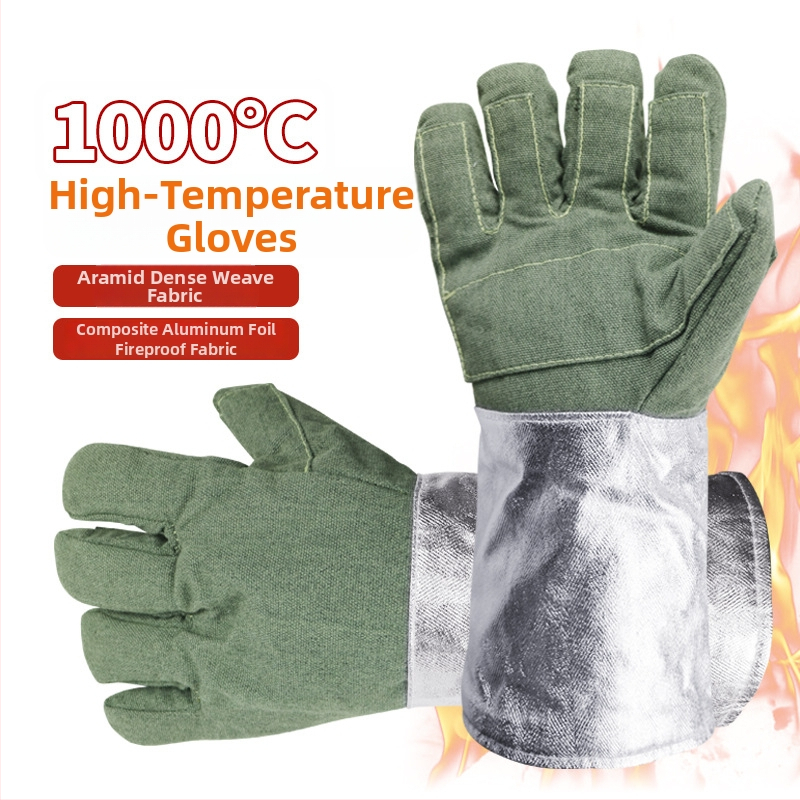 Ambery ABL-S515 Rukavice s vysokou teplotou – izolácia do 1000°C, hliníkové fólie, odolné proti rezaniu, plameňovzdorné, aramidovo-uhlíkové vlákno zmes