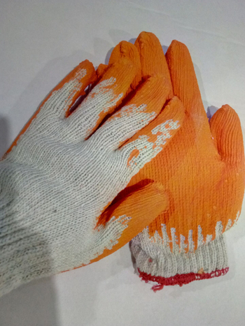 Ragasztó bevonatú kesztyű, kopásálló pamutszál-bélés, vágásálló, hossz 200 mm, súly 0,38