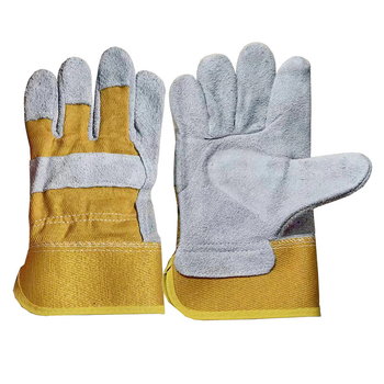 Félbőr munkakesztyűk – csúszásmentes, kopásálló, lélegző, hőálló, gépipari alkalmazásokhoz