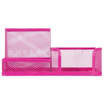 Három rekeszes fém tolltartó asztalra — négyzet alakú, márka Sincerity, modell X8003