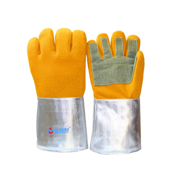 Amberley ABL-S518 aramid szigetelő kesztyűk, 1000°C-ig terjedő hőállóság, ipari minőségű alumíniumfólia, vágásállóság