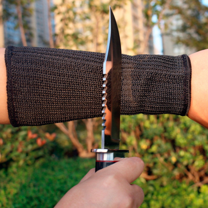 Kardvédő acéldrótos megerősítéssel, 5-szintű vágásállóság, nagy erősségű poliészter keverék, műhelyhez és önvédelemhez