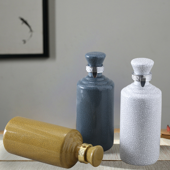 Kerámiaborosüveg craquelé mázzal, modern minimál stílus, modell F756S9SST5TTST, borhoz