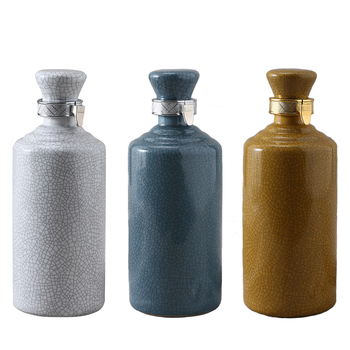 Kerámiaborosüveg craquelé mázzal, modern minimál stílus, modell F756S9SST5TTST, borhoz