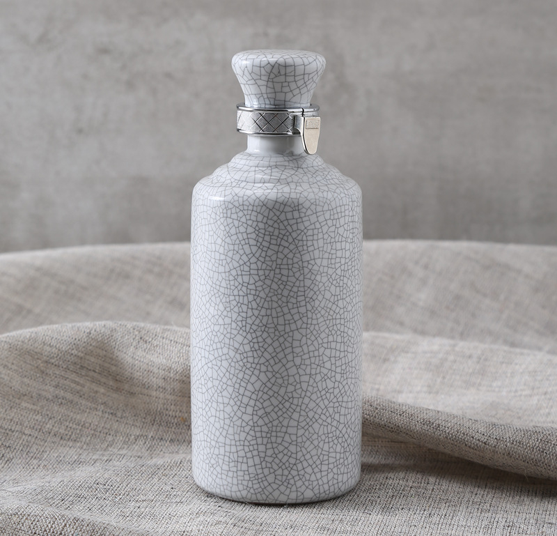 Kerámiaborosüveg craquelé mázzal, modern minimál stílus, modell F756S9SST5TTST, borhoz