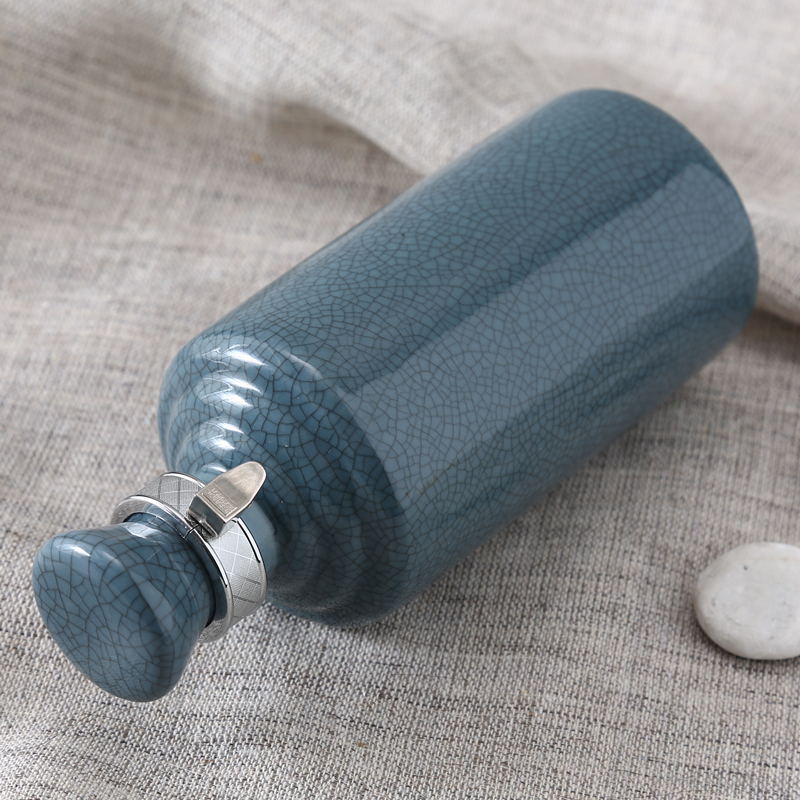 Kerámiaborosüveg craquelé mázzal, modern minimál stílus, modell F756S9SST5TTST, borhoz