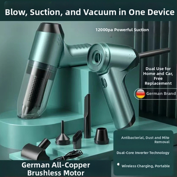 Ručni bežični usisavač za dom i auto – motor bez četkica, 7.4V, 75W, 11000 Pa, 3-u-1, sterilizacija, rasvjeta