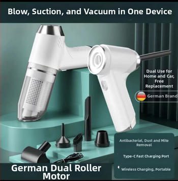 Ručni bežični usisavač za dom i auto – motor bez četkica, 7.4V, 75W, 11000 Pa, 3-u-1, sterilizacija, rasvjeta