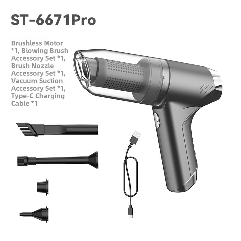 Ručni bežični usisavač za dom i auto – motor bez četkica, 7.4V, 75W, 11000 Pa, 3-u-1, sterilizacija, rasvjeta