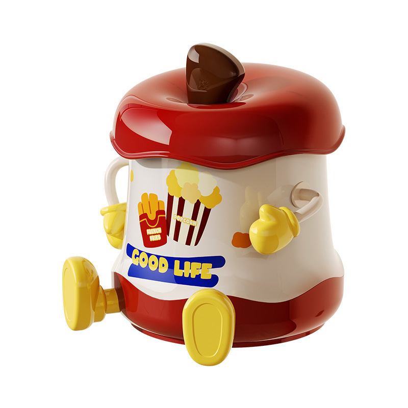 Cutie de depozitare pentru birou cu capac, design animat drăguț, material PP, capacitate 6 L, potrivită pentru bijuterii, rechizite și cosmetice, set de 6 bucăți