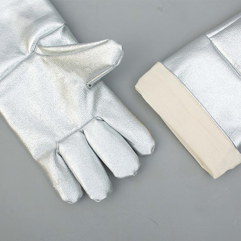 Defender LB-LWS-004 Sugárzó hőálló kesztyűk alumíniumfólia szigeteléssel, kopás- és vágásállóak, ipari sütőkhez, fémműveléshez és üvegmelegítéshez, 1000°C-ig