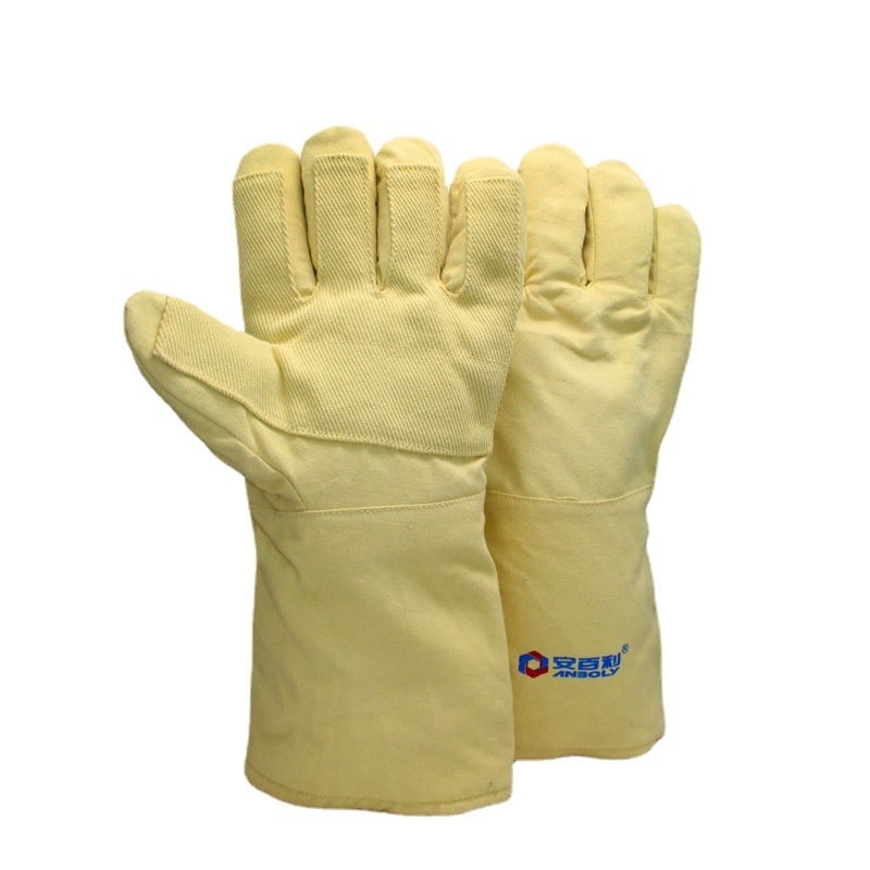 Ipari aramid rostból készült kesztyűk, 650°C hőállóság, hossz 36/45 cm