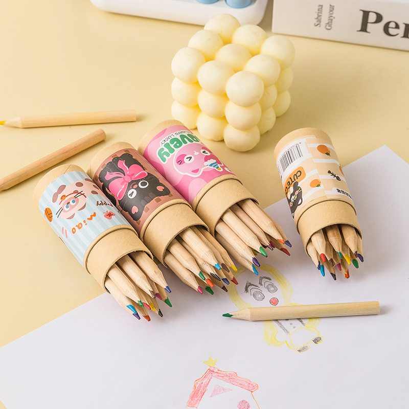 Set od 12 HB grafitnih olovaka za djecu — papirnati omotač, prijenosno, za crtanje, pisanje i bojanje