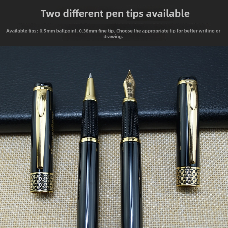 Set darovnog pisma za potpis s metalnim kućištem, spiralni sustav tinte, NIB Yijin, kutija od imitacije kože, model 01, mogućnost prilagođenog logotipa