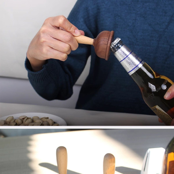 Drveni otvarač boca piva s magnetskim hladnjakom – Unique