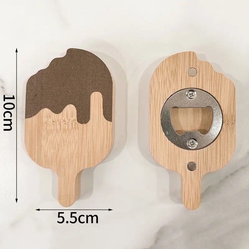 Drveni otvarač boca piva s magnetskim hladnjakom – Unique