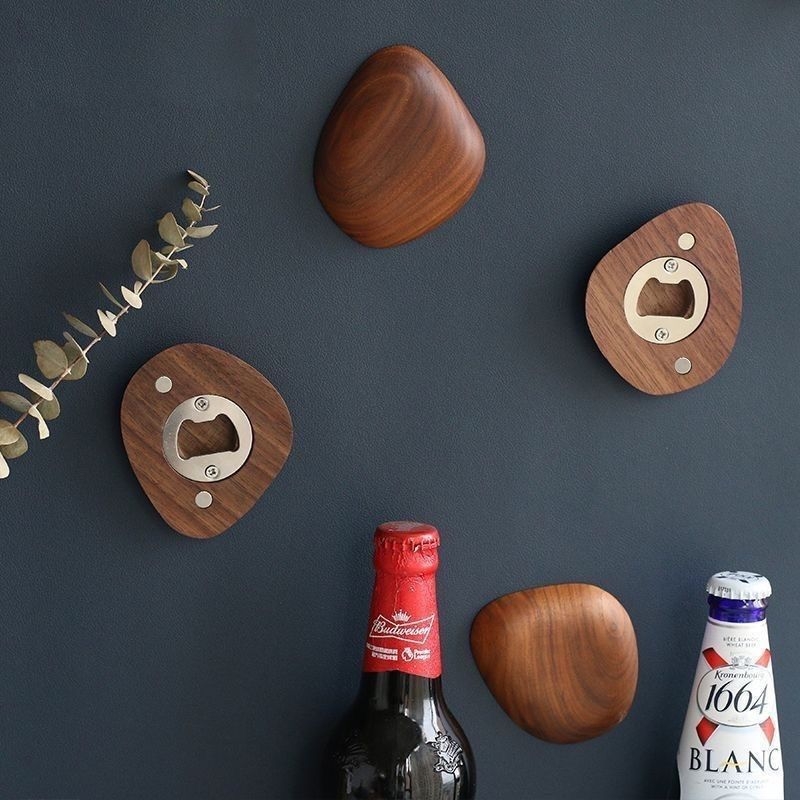 Drveni otvarač boca piva s magnetskim hladnjakom – Unique